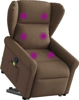 Image de Fauteuil de massage inclinable Marron Tissu