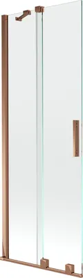 Image de Mexen Velar Paroi de baignoire à 2 volets Réglable 70 x 150 cm, transparent, or rose - 896-070-000-01-60