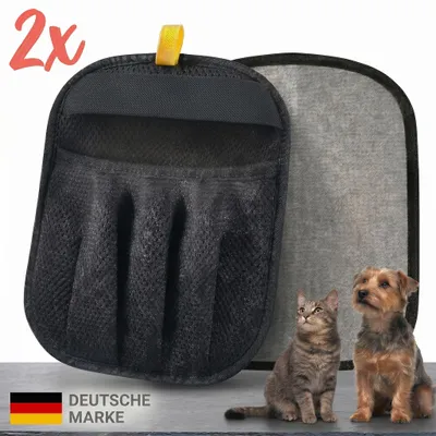 Produktbild von 2x KANDONEX Tierhaarentferner Handschuh Fellpflege Bürste Hund & Katze Tierhaare