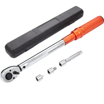 Obrázok produktu pre Sada momentových kľúčov 1/2" - 14-204 Nm - bicykle a motocykle - presnosť ± 3 % - predlžovacia tyč 127 mm - adaptér 1/2-3/8" a 1/2-1/4" - račňová hlava 72 zubov.