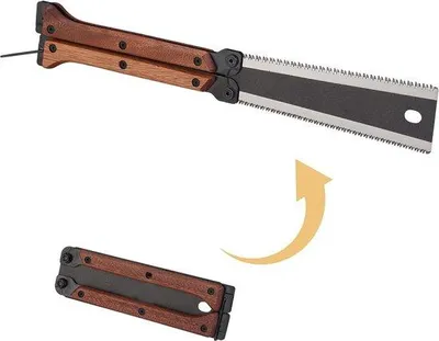 Immagine prodotto di Sega a mano con lama pieghevole da 140 mm - Lama SK5 da 13/14 TPI - Design giapponese - Lavorazione del legno fai da te