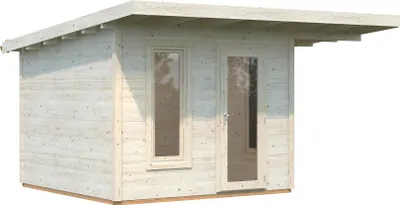 Produktbild von Palmako Premium Gartenhaus Grace 8,1 m² inkl. 4,1 m² Anbau - 56 mm naturbelassen