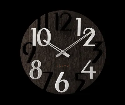 Obrázek produktu pro Nástěnné hodiny Lavvu LCT1010 STYLE Black Wood, 40 cm