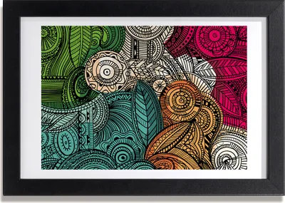Produktbild von Bild 30x20 MDF-Rahmen, Wandkunst abstrakte Federn