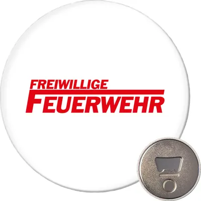 Produktbild von Huuraa Magnet Freiwillige Feuerwehr 59mm Kühlschrankmagnet rund Flaschenöffner Geschenkidee