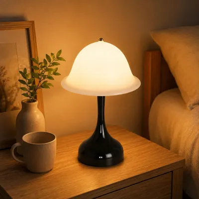 LED-Tafellamp, schwarz, Touch-Dimmer, dimmbar, Akku 2000 mAh