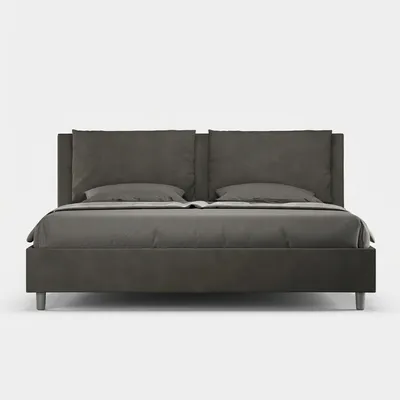 Produktbild von Doppelbett mit Bettkasten, modernes Design Antea 200x200 - Grau