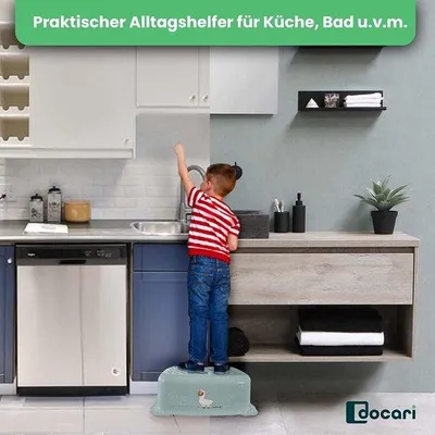 Produktbild von Hocker - Kinderhocker - Kindertreppchen, Küchenhelfer.Krücken - Kinderkrücken - Aufstiegshilfe für Kinder, Küchenhelfer