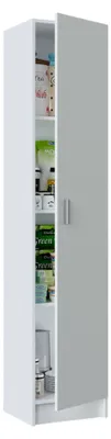 Produktbild von Mehrzweck-Kabinett Dbellod, Beistellschrank mit 1 Tür, Schuhregal Kleiderschrank mit Regalen, Vertikales Schuhregal, 37x37h180 cm, Weiß