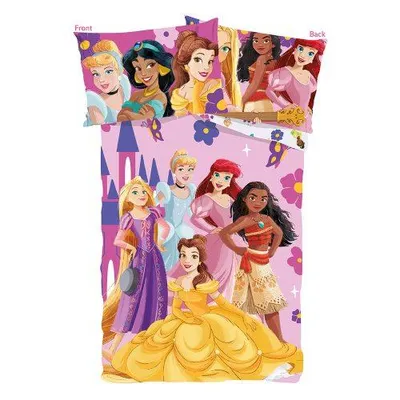 Produktbild von Disney Princess Kinderbettwäsche 100x135 cm + 40x60 cm – 100% Baumwolle, süßes Motiv, langlebig & kuschelig