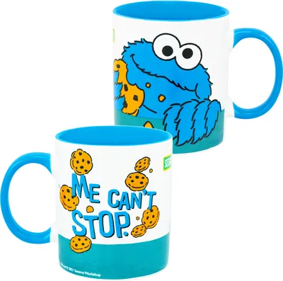 Produktbild von Sesamstraße Tasse Krümelmonster - Me can´t Stop Kaffeetasse aus Keramik Cookie Monster Weiß 320 ml