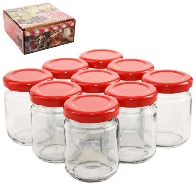 Zdjęcie produktu dla Słoiki ze śrubowymi zakrętkami - pojemność 60 ml - zestaw 9 sztuk