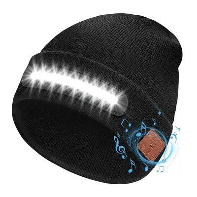 Produktbild von LED Bluetooth-Mütze für Männer und Frauen, 22×23×4 cm, perfektes Weihnachts- oder Geburtstagsgeschenk, warm & stylisch
