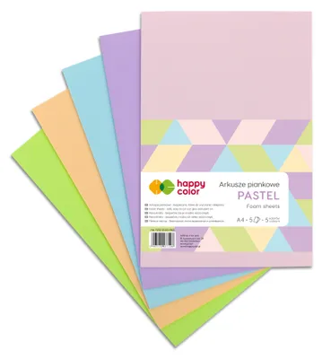 Produktbild von PASTEL Schaumstoffplatten, A4, 5 Blätter, 5 Farben 7108