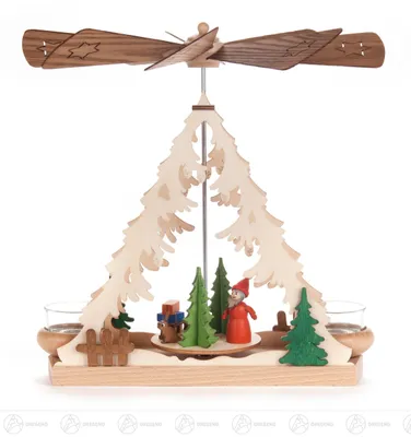 Produktbild von 1-stöckige Pyramide mit Weihnachtsmann (26cm) von Dregeno Seiffen