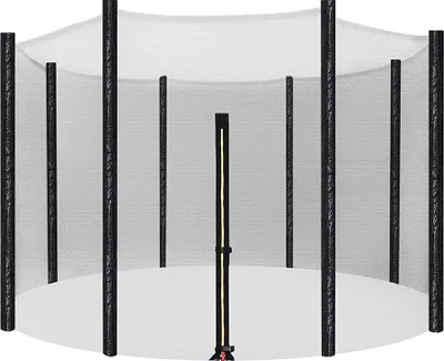 Obrázek produktu pro Ochranná síť na trampolínu Ø 306 cm, 1 ks, černá, odolná proti UV záření, odolná proti roztržení, pro 8sloupové zahradní trampolíny