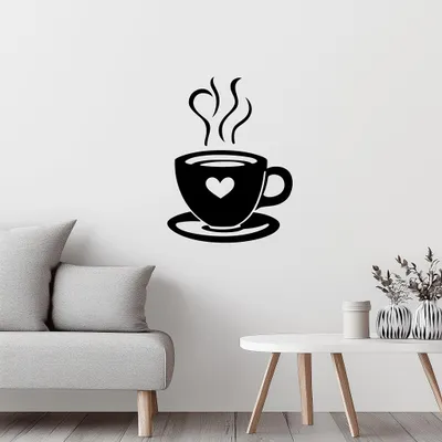 Immagine prodotto di Decords, adesivo da parete – tazza da caffè minimalista, 140 cm