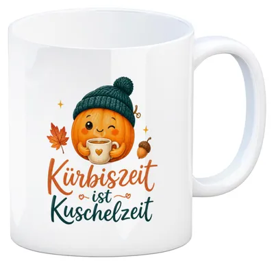 Produktbild von Kaffeebecher Kürbiszeit - Kaffeetasse für Kürbisfans Tasse Mit Spruch: