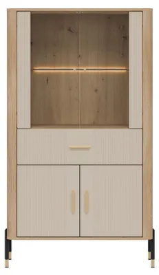 Productafbeelding van Furniture24 Kommode Dante Dt11, dressoir voor de woonkamer, 93 x 122 x 40 cm - Cremona eik/kasjmier