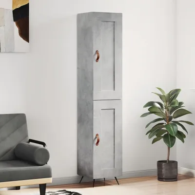 Produktbild von vidaXL Highboard Betongrau 34,5x34x180 cm Holzwerkstoff