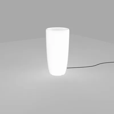 Produktbild von Outdoor Blumentopf beleuchtet Weiß mit Stecker Kabel Ø 35 cm E27 Außenleuchte Dekolicht Pflanzkübel Topf