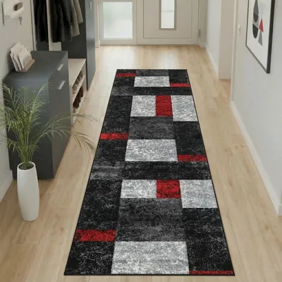 Obrázek produktu pro Carpetsale24 Designový Koberec do Obývacího Pokoje Moderní M?kký Krátký Vlas Konturovaný St?ih Snadná Údržba, Velikost: 80x300 cm
