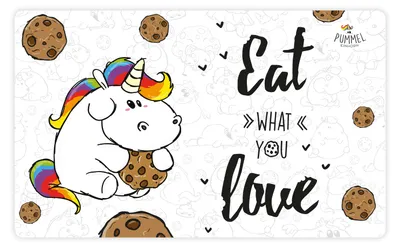 Produktbild von Pummel & Friends Brettchen Pummeleinhorn - Eat what you love Frühstücksbrettchen Schneidebrettchen aus Resopal