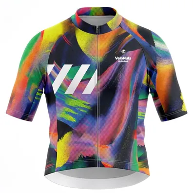 Produktbild von VeloNuts Herren Radtrikot, Pixel Riot, Vertical Glitch, L