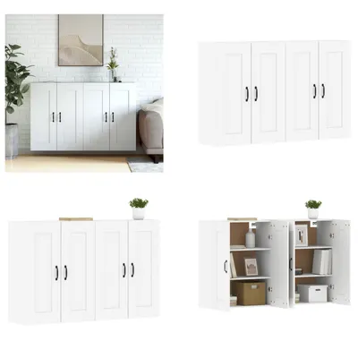 Produktbild von vidaXL Wandschränke 2 Stk. Weiß Holzwerkstoff - Wandschrank - Wandschränke - Schrank - Lagerschrank