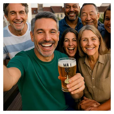 Produktbild von ® Bierglas mit Gravur Personalisiertes Geschenk zum 40 Geburtstag für Männer Bruder Mann Deko Karte