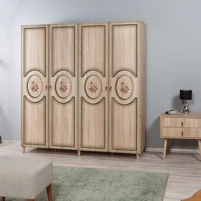Obrázok produktu pre Skye Decor, İmaj-421, šatníková skriňa, dub Sonoma, 100 % MELAMÍNOM POTRIEBENÉ PANELY, 180 x 52 x 192 cm