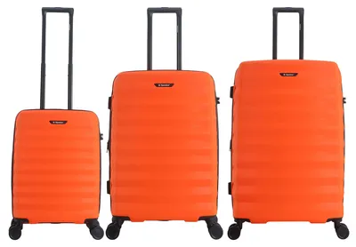 Produktbild von Saxoline Koffer-Set Flow mit Aluminium-Teleskopgriff mit Druckknopf orange One Size