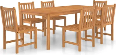 Produktbild von vidaXL 7-tlg. Garten-Essgruppe Massivholz Teak