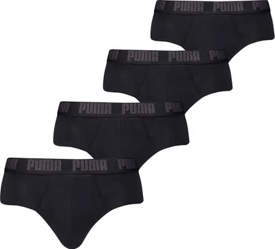 Produktbild von PUMA Herren Slips, 4er Pack - Basic Brief ECOM, Baumwolle Stretch, Everyday Schwarz S
