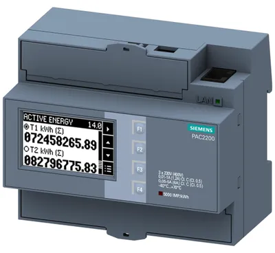 Obrázek produktu pro Siemens 7KM2200-2EA30-1EA1, Elektrický proud, kWh, IP40, 100 A, 408 g, 424 g
