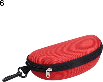 Produktbild von Lässige Tragbare Reißverschluss-Sonnenbrille Muschelgehäuse Brillenschutz Hartbox-rot