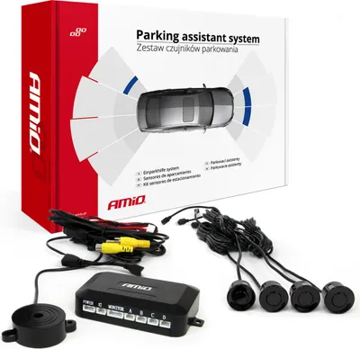 Immagine prodotto di Set di sensori di parcheggio AMIO-02989 con collegamento alla telecamera e display LCD 22mm nero