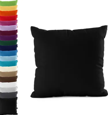 Produktbild von DOPPELPACK Kissenbezüge 40x80cm JERSEY Kissenbezug 100% Baumwolle 160gr/m² Kissenhülle Kissen, Farbe: Schwarz