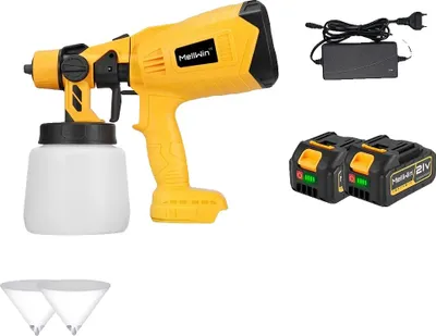Immagine prodotto di Pistola a spruzzo, tecnologia HVLP, capacità del serbatoio 1000 ml, 2 batterie, spina UE