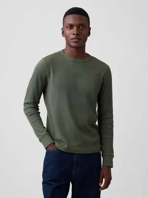 Produktbild von Gap Herren T-Shirt aus Waffelstrick, XXL, mit Logo, gerader Schnitt, hüftlang