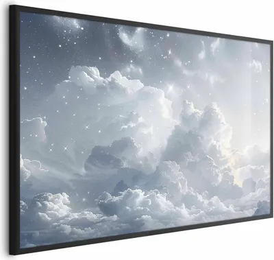 Produktbild von Posterpapier Poster - Astral Calm: Stars Scattered Over Delicate Clouds 42x29.7 cm Muster b-H-10060-ao-a