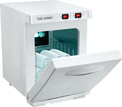 Image de Stérilisateur de serviettes - Armoire chauffante pour serviettes - 150 W, volume de 5 litres - Désinfection 3-en-1 avec UV et ozone - Chauffage rapide - 220 V - Blanc