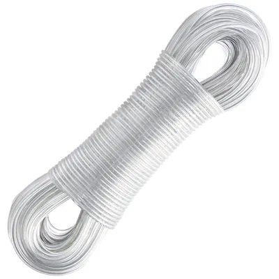 Waschleine mit Stahlkern, 4 mm x 30 m, transparent, Tragkraft 200 kg