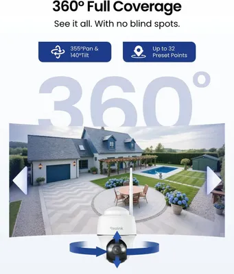 Image de Caméra de surveillance extérieure sans fil - Caméra de sécurité - Caméra Wi-Fi - Caméra PTZ - Caméra à panneau solaire - Résolution 5MP