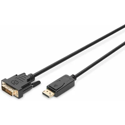 Produktbild von Digitus DisplayPort Adapterkabel, 5 m, DisplayPort, DVI-D, Nickel, 1.1a, Kupfer