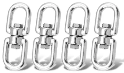 Edelstahl-Drehösenringe 6mm 150kg 4 Stück