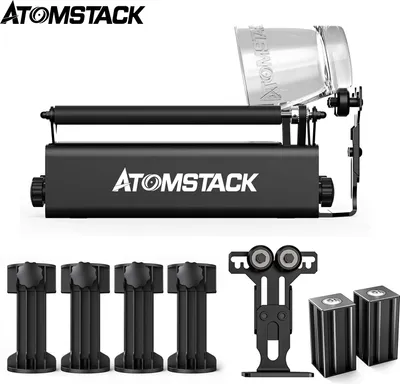 Produktbild von ATOMSTACK R3 PRO Rotační válec s oddělitelným nosným modulem a prodlužovacími věžemi, 360° válec v ose Y pro Atomstack A30 Pro/A20 Pro/X20 Pro/A10 Pro/X7 Pro/A5 Pro pro gravírování válcových předmětů
