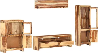 Immagine prodotto di vidaXL 4 pezzi Set di mobili TV in legno massiccio di palissandro