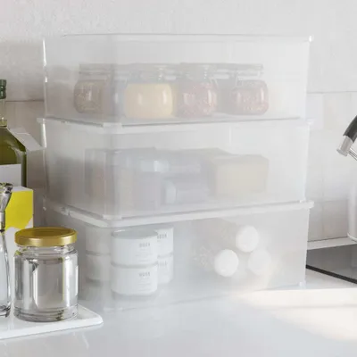 Image de VidaXL Boîtes de rangement en plastique 3 pièces empilables 10 L