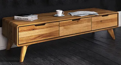 Produktbild von TV-Unterschrank Timaru 22 Wildeiche massiv geölt - Abmessungen: 33 x 134 x 40 cm (H x B x T)